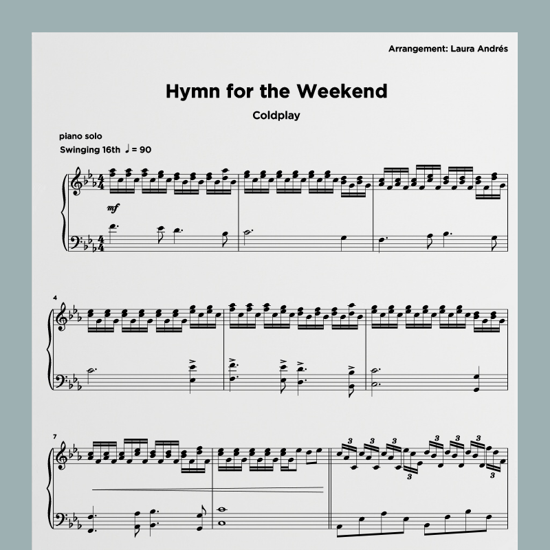 9. Hymn for the Weekend - Coldplay (Laura Andrés)